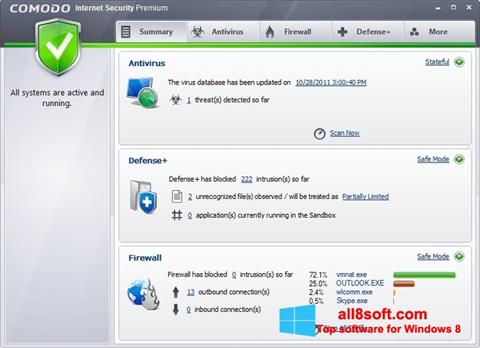 Képernyőkép Comodo Internet Security Premium Windows 8