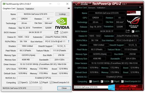 Képernyőkép GPU-Z Windows 8