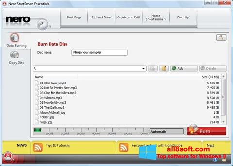 Képernyőkép Nero StartSmart Windows 8