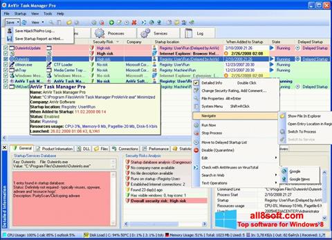 Képernyőkép AnVir Task Manager Windows 8
