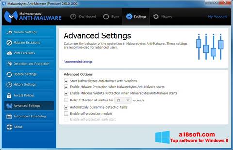 Képernyőkép Malwarebytes Anti-Malware Windows 8