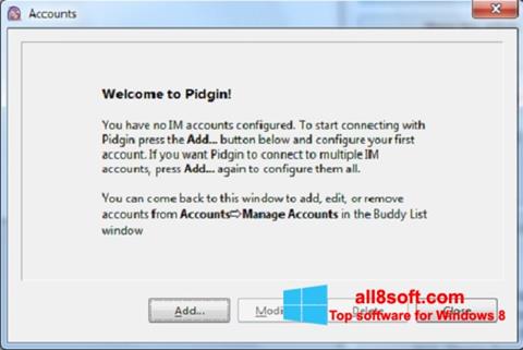 Képernyőkép Pidgin Windows 8