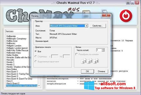 Képernyőkép CheMax Windows 8