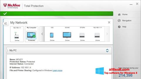 Képernyőkép McAfee Total Protection Windows 8