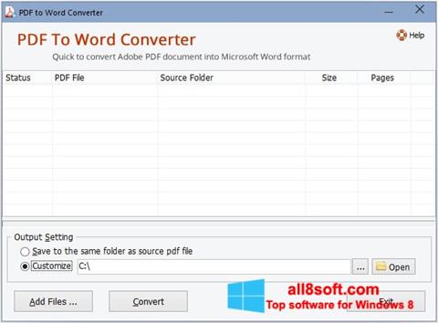 Képernyőkép PDF to Word Converter Windows 8