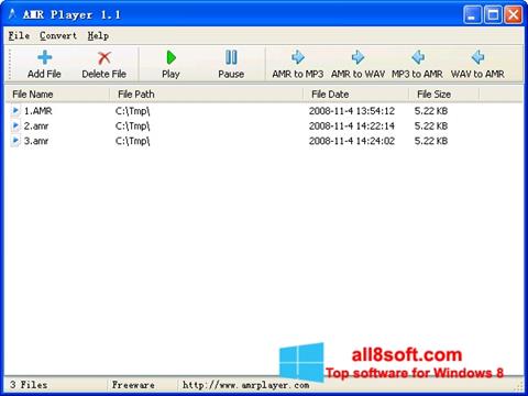 Képernyőkép AMR Player Windows 8