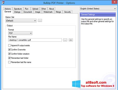 Képernyőkép BullZip PDF Printer Windows 8
