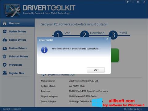 Képernyőkép Driver Toolkit Windows 8