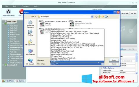 Képernyőkép Any Video Converter Windows 8