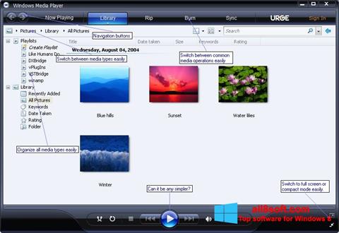 Képernyőkép Media Player Windows 8
