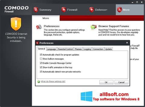 Képernyőkép Comodo Firewall Windows 8