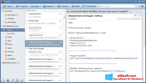 Képernyőkép FoxMail Windows 8