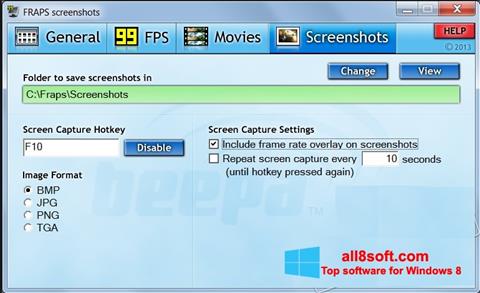 Képernyőkép Fraps Windows 8