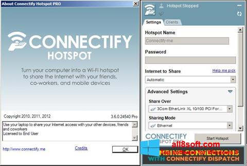 Képernyőkép Connectify Hotspot PRO Windows 8