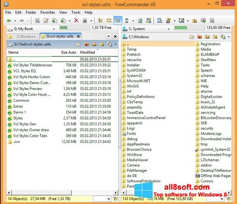 Képernyőkép FreeCommander Windows 8