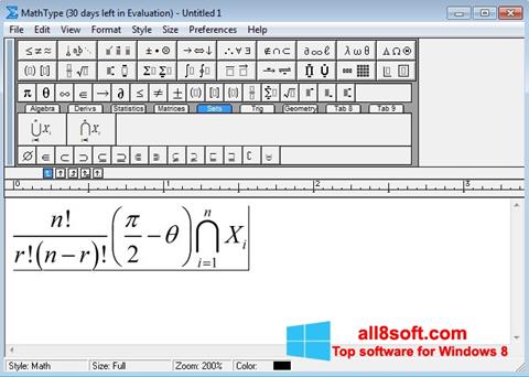 Képernyőkép MathType Windows 8