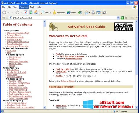 Képernyőkép ActivePerl Windows 8