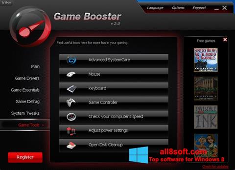Képernyőkép Game Booster Windows 8