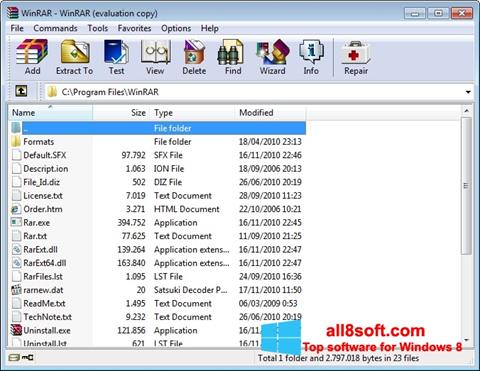 Képernyőkép WinRAR Windows 8