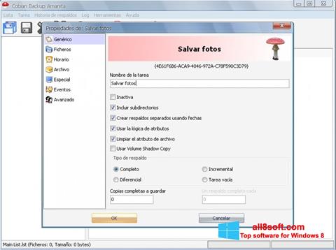Képernyőkép Cobian Backup Windows 8