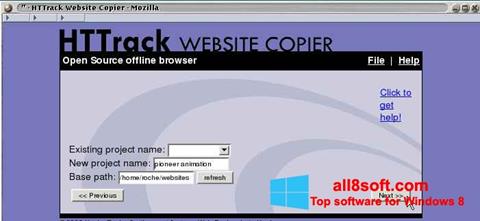 Képernyőkép HTTrack Website Copier Windows 8
