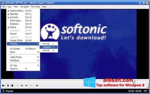 Képernyőkép Media Player Classic Windows 8