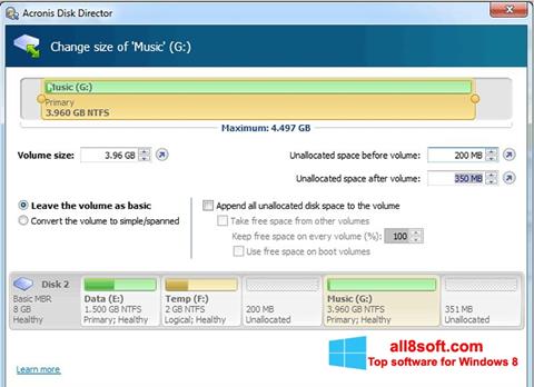 Képernyőkép Acronis Disk Director Suite Windows 8