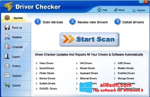 Képernyőkép Driver Checker Windows 8