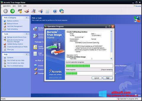 Képernyőkép Acronis True Image Windows 8