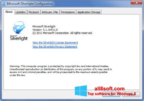 Képernyőkép Microsoft Silverlight Windows 8