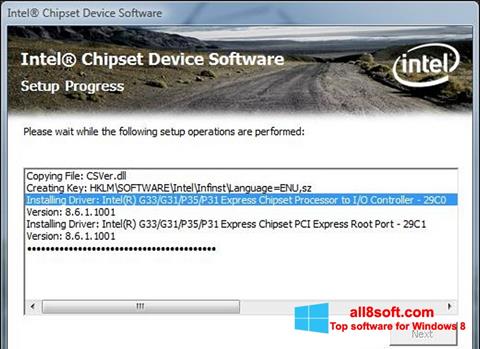 Képernyőkép Intel Chipset Device Software Windows 8