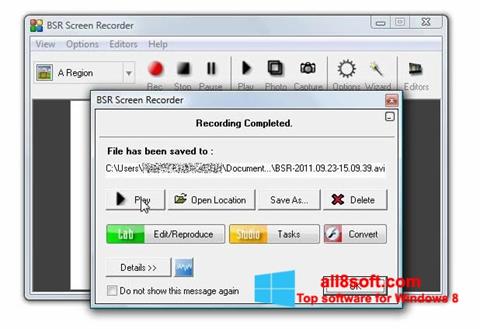Képernyőkép BSR Screen Recorder Windows 8