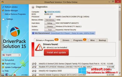 Képernyőkép DriverPack Solution Online Windows 8