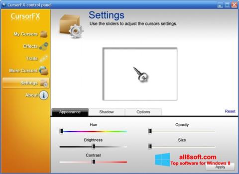 Képernyőkép CursorFX Windows 8