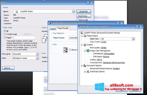 Képernyőkép CutePDF Writer Windows 8