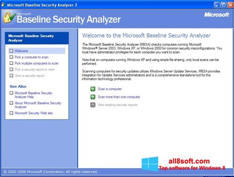 Képernyőkép Microsoft Baseline Security Analyzer Windows 8