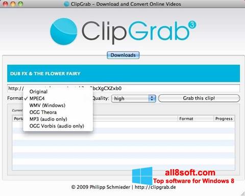 Képernyőkép ClipGrab Windows 8