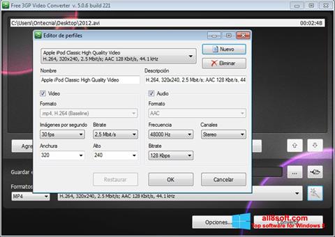 Képernyőkép Free MP4 Video Converter Windows 8