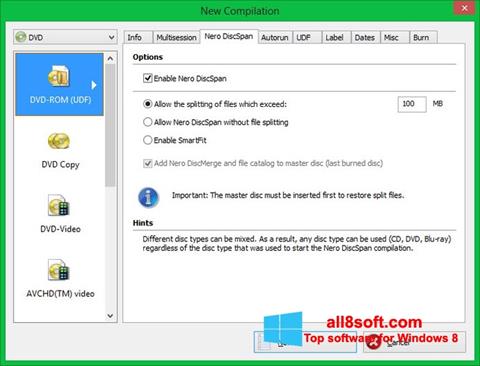 Képernyőkép Nero Image Drive Windows 8