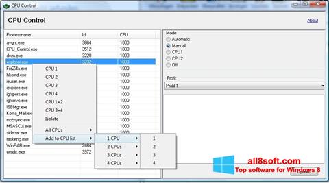 Képernyőkép CPU-Control Windows 8