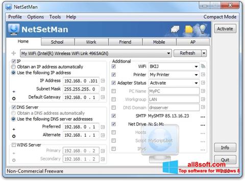 Képernyőkép NetSetMan Windows 8