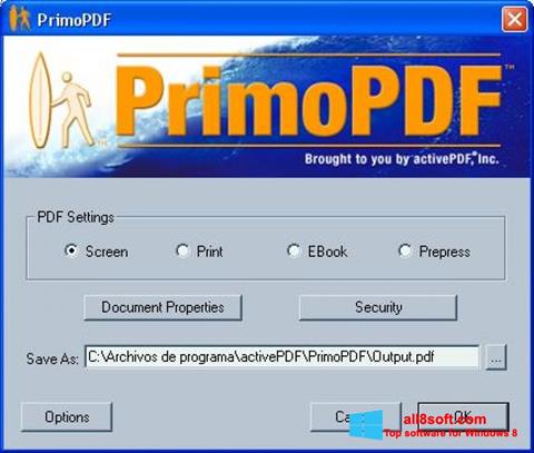 Képernyőkép PrimoPDF Windows 8