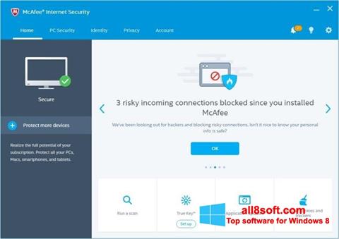 Képernyőkép McAfee Internet Security Windows 8