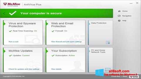Képernyőkép McAfee AntiVirus Plus Windows 8