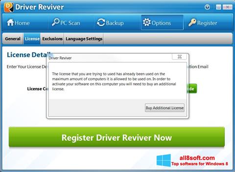 Képernyőkép Driver Reviver Windows 8