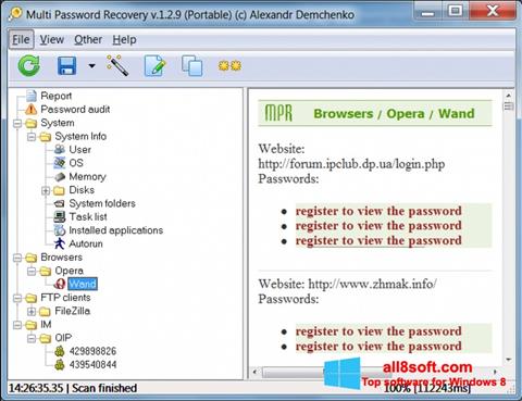 Képernyőkép Multi Password Recovery Windows 8