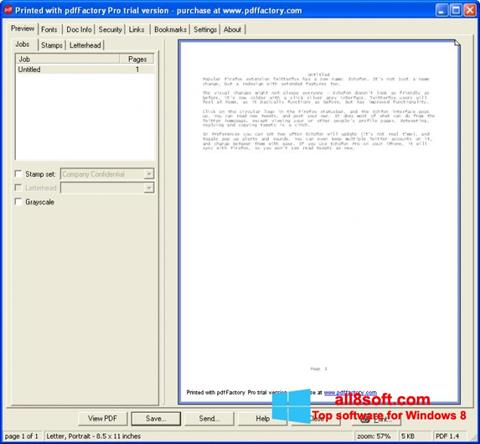 Képernyőkép pdfFactory Pro Windows 8
