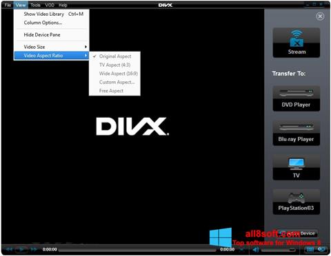 Képernyőkép DivX Player Windows 8