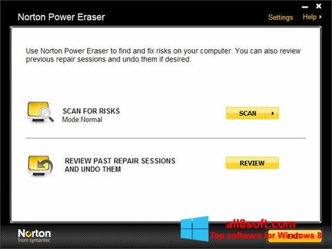 Képernyőkép Norton Power Eraser Windows 8