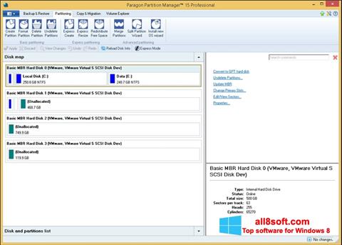 Képernyőkép Paragon Partition Manager Windows 8